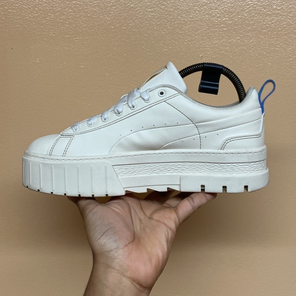 Puma Platform Mayze Infuse Pristine Chunky Sneakers “Cream Blue” - Picture 7 of 17